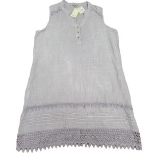 Sleeveless Lavender Maxi Dress with Crochet Trim